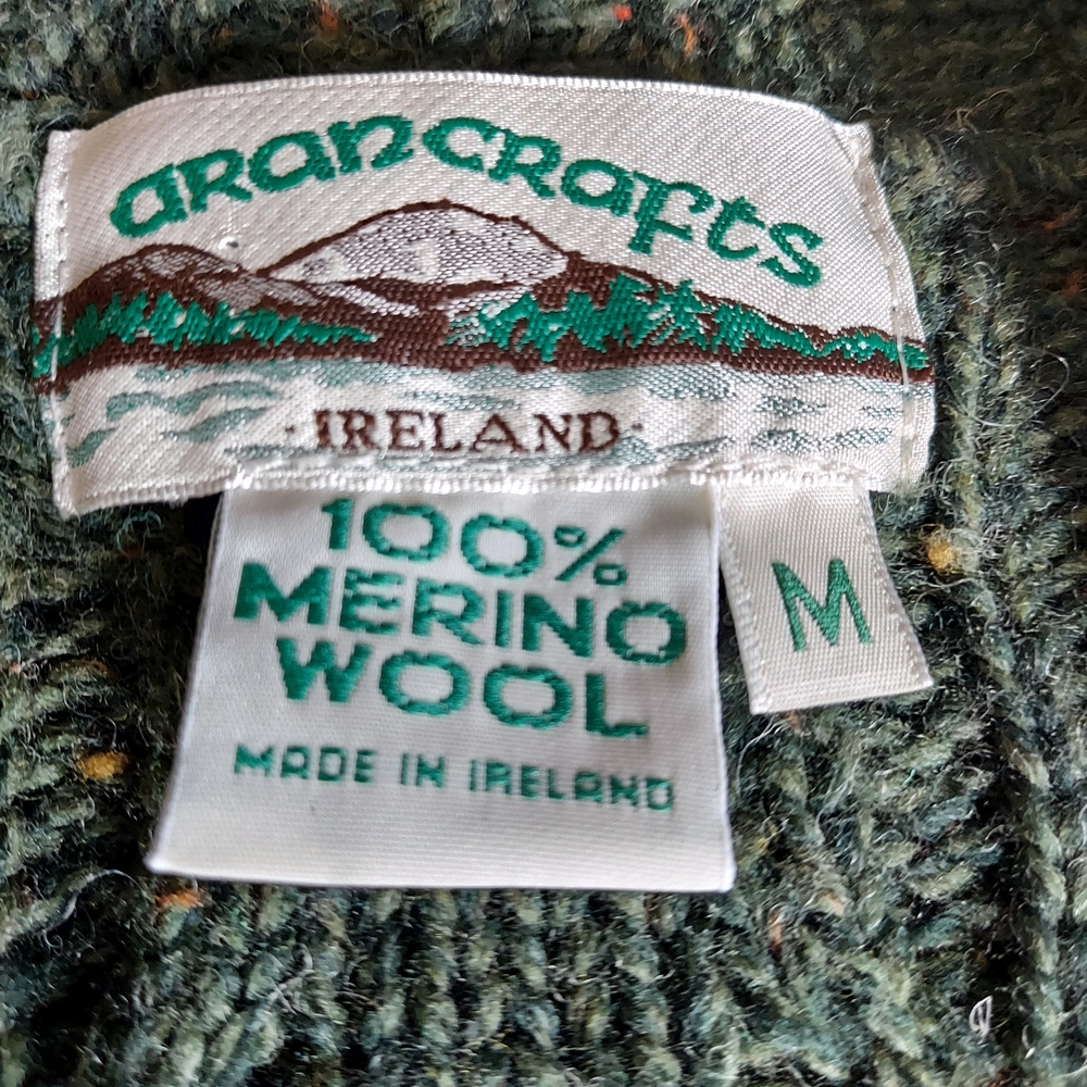 Aran Crafts Forest Green Cable Knit Cardigan - Picture 3 of 7